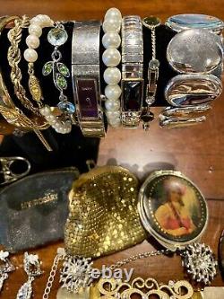 HUGE Vintage Costume To Modern Brooch Some SIGNED Earrings Necklace Estate Lot