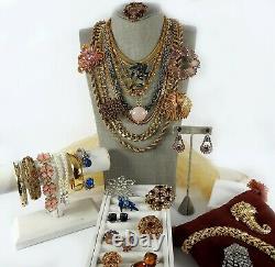 High Quality Vintage Lot Necklace Brooch Bracelet Earrings Rhinestone Costume