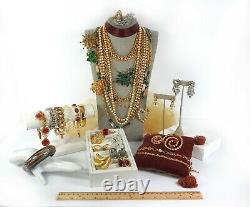 High Quality Vintage Lot Necklace Brooches Bracelet Earrings Rhinestone Costume