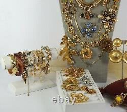 High Quality Vintage Lot Necklaces Brooches Bracelet Earrings Rhinestones Cameo