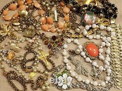 Huge ALL Vintage High End Jewelry Lot Brooch Mixed Old Costume some Signed Lbs