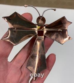 Huge Antique Vintage Art Deco STERLING Silver Rhinestone DRAGONFLY Pin Brooch 4