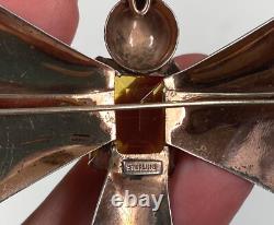 Huge Antique Vintage Art Deco STERLING Silver Rhinestone DRAGONFLY Pin Brooch 4