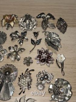 Huge Lot 160+ Vintage-Now BROOCH Pins AS IS Broken Craft Rhinestone Jewelry Read