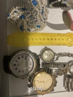 Huge Lot of Vintage Costume Jewelry Sarah Cov, Sulton Pins Brooch Necklace Watch