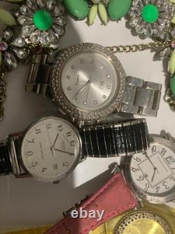 Huge Lot of Vintage Costume Jewelry Sarah Cov, Sulton Pins Brooch Necklace Watch