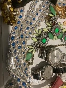 Huge Lot of Vintage Costume Jewelry Sarah Cov, Sulton Pins Brooch Necklace Watch