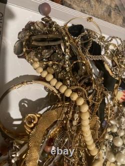 Huge Lot of Vintage Costume Jewelry Sarah Cov, Sulton Pins Brooch Necklace Watch