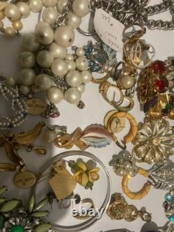 Huge Lot of Vintage Costume Jewelry Sarah Cov, Sulton Pins Brooch Necklace Watch