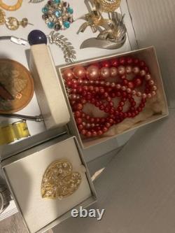 Huge Lot of Vintage Costume Jewelry Sarah Cov, Sulton Pins Brooch Necklace Watch