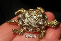Huge Vintage Estate Mixed Turtle Brooch Jewelry Lot Ab Rs Napier Monet Jeweled