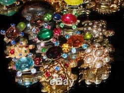 Huge Vintage Estate Mixed Turtle Brooch Jewelry Lot Ab Rs Napier Monet Jeweled