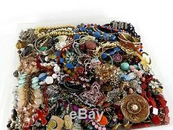Huge Vintage Now Jewelry Lot Costume Rhinestone Bracelet Brooch Necklace 17LBS C