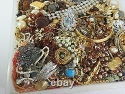 Huge Vintage Now Jewelry Lot Rhinestone Necklace Bracelet Earrings Brooch 21LBS