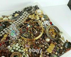 Huge Vintage Now Jewelry Lot Rhinestone Necklace Bracelet Earrings Brooch 21LBS