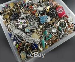 Huge Vintage Now Lot Rhinestones Jewelry Bracelet Brooch Necklace 18 LBS Pound
