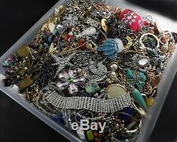 Huge Vintage Now Lot Rhinestones Jewelry Bracelet Brooch Necklace 18 LBS Pound