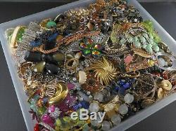 Huge Vintage Now Lot Rhinestones Jewelry Bracelet Brooch Necklace 19LBS Pounds #