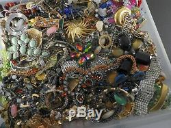 Huge Vintage Now Lot Rhinestones Jewelry Bracelet Brooch Necklace 19LBS Pounds #