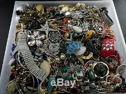 Huge Vintage Now Lot Rhinestones Jewelry Bracelet Brooch Necklace 21 LBS Pounds