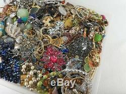 Huge Vintage Now Lot Rhinestones Jewelry Bracelet Brooch Necklace 22 LBS Pound