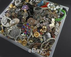 Huge Vintage Now Lot Rhinestones Jewelry Bracelet Brooch Necklace 23 LBS Pound