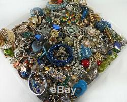 Huge Vintage Now Lot Rhinestones Jewelry Bracelet Brooch Necklace 24 LBS Pound