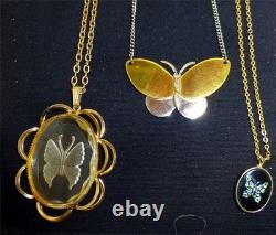 Huge vintage collection butterfly jewelry rhinestone necklace brooch earring lot
