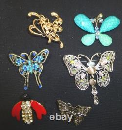 Huge vintage collection butterfly jewelry rhinestone necklace brooch earring lot Huge vintage collection butterfly jewelry rhinestone necklace brooch earring lot