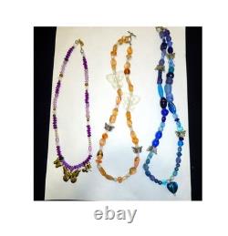 Huge vintage collection butterfly jewelry rhinestone necklace brooch earring lot