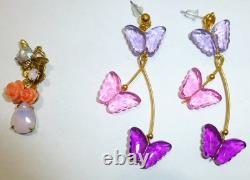 Huge vintage collection butterfly jewelry rhinestone necklace brooch earring lot