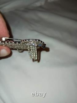 IMPRESSIVE! VINTAGE DOMINIQUE Crystal POODLE BROOCH 3 1/4 X 3 1/4 RARE