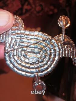 IMPRESSIVE! VINTAGE DOMINIQUE Crystal POODLE BROOCH 3 1/4 X 3 1/4 RARE