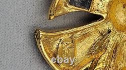 JOAN RIVERS CHRISTMAS BOW BROOCH Vintage Rhinestone Enamel Holiday Pin