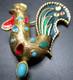 JOMAZ Enamel Rhinestone Rooster Vintage Pin Brooch READ
