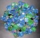 JULIANA Blue & Green Rhinestone Dangling Crystal Vintage Pin Brooch