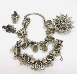 JULIANA Delizza & Elster 4 Pc Demi Topaz Frosted Cha Cha BEADS Vintage Jewelry
