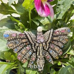 Joan Rivers Limited Signed Vintage Butterfly Brooch Estate Statement Crystal