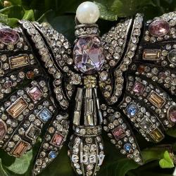 Joan Rivers Limited Signed Vintage Butterfly Brooch Estate Statement Crystal