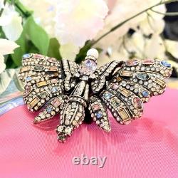 Joan Rivers Limited Signed Vintage Butterfly Brooch Estate Statement Crystal