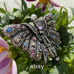 Joan Rivers Limited Signed Vintage Butterfly Brooch Estate Statement Crystal