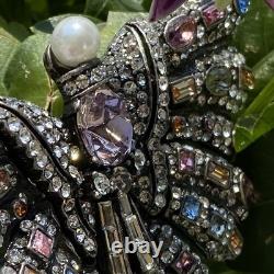Joan Rivers Limited Signed Vintage Butterfly Brooch Estate Statement Crystal