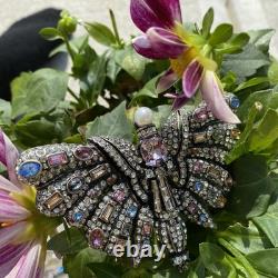 Joan Rivers Limited Signed Vintage Butterfly Brooch Estate Statement Crystal