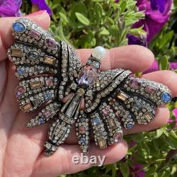 Joan Rivers Limited Signed Vintage Butterfly Brooch Estate Statement Crystal
