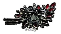 Juliana Brooch Earring Set Red Aurora Borealis Rhinestone Vintage D&E