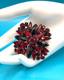 Juliana D&E Brooch/Pendant Vtg Ruby Red & Black Glass Rhinestones Verified 7125