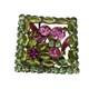 Juliana D&E Vtg Rhinestone Brooch Pink Uranium Glass Green Floral Design Glows