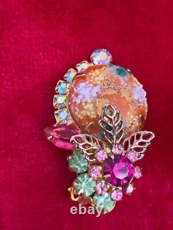 Juliana Delizza and Elster Easter Egg Stippled Brooch & Charm Cabochon &Earrings