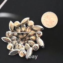 Juliana Green Givre Rhinestone Brooch Vintage Iridescent Flower 1960s