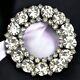 Juliana Rhinestone Brooch Open Circle MCM Statement Vintage Statement 2.5 Inch